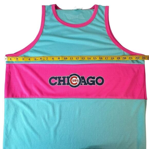 August 5, 2022 Chicago Cubs – Neon Pink & Blue Tank Top - Picture 6 of 9